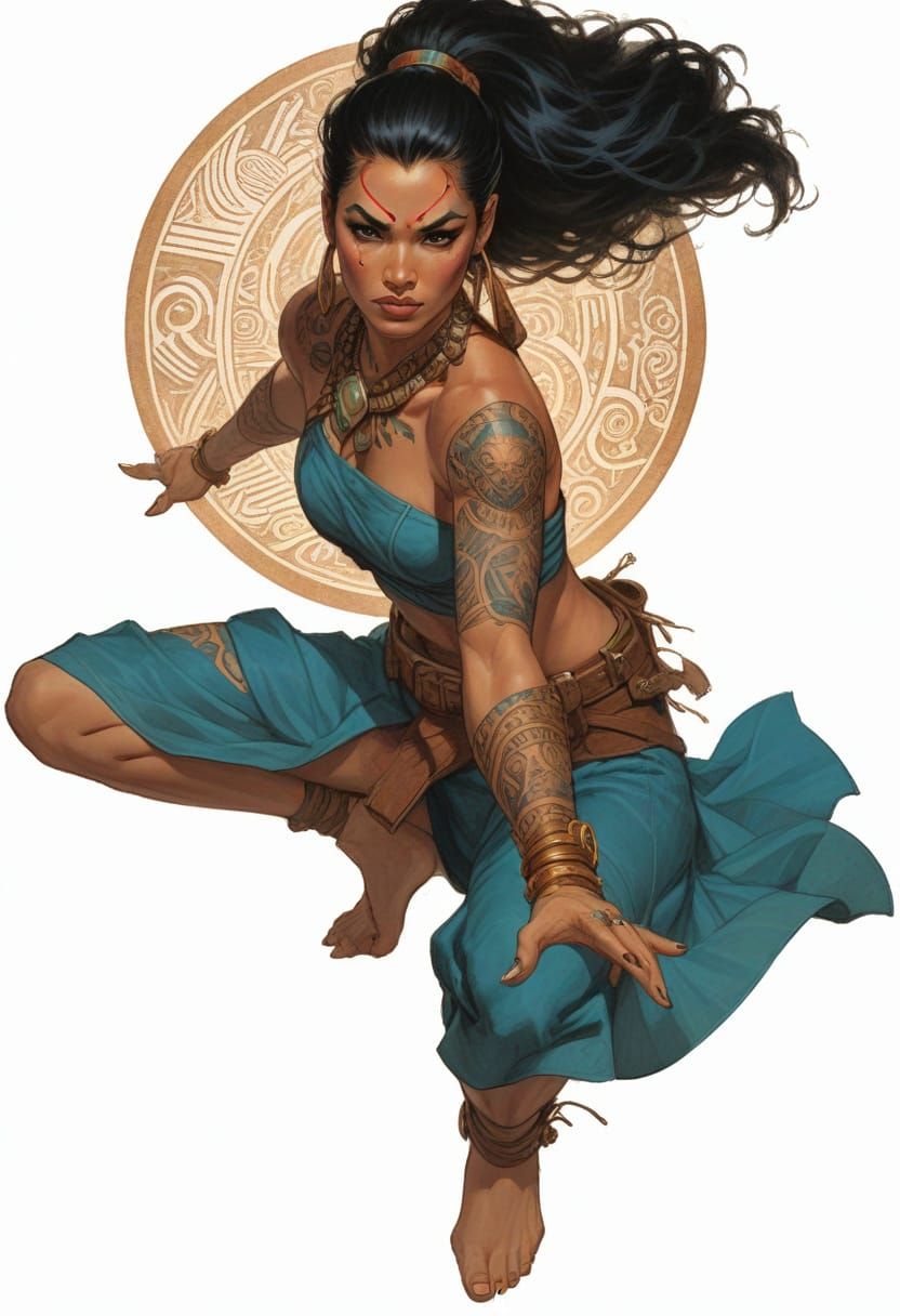 Polynesian Superhero in Sci-Fi Fantasy Style