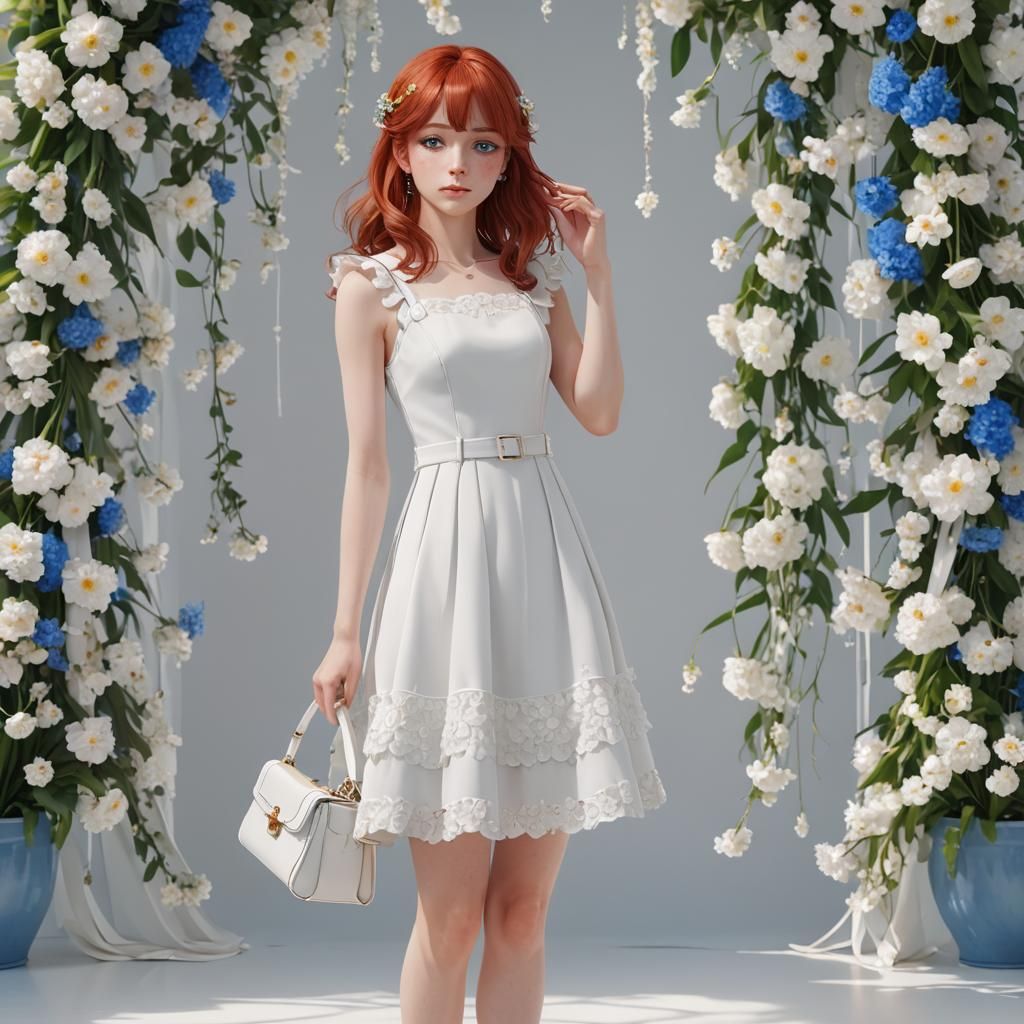 Anime Style Photo Session with Woman in White