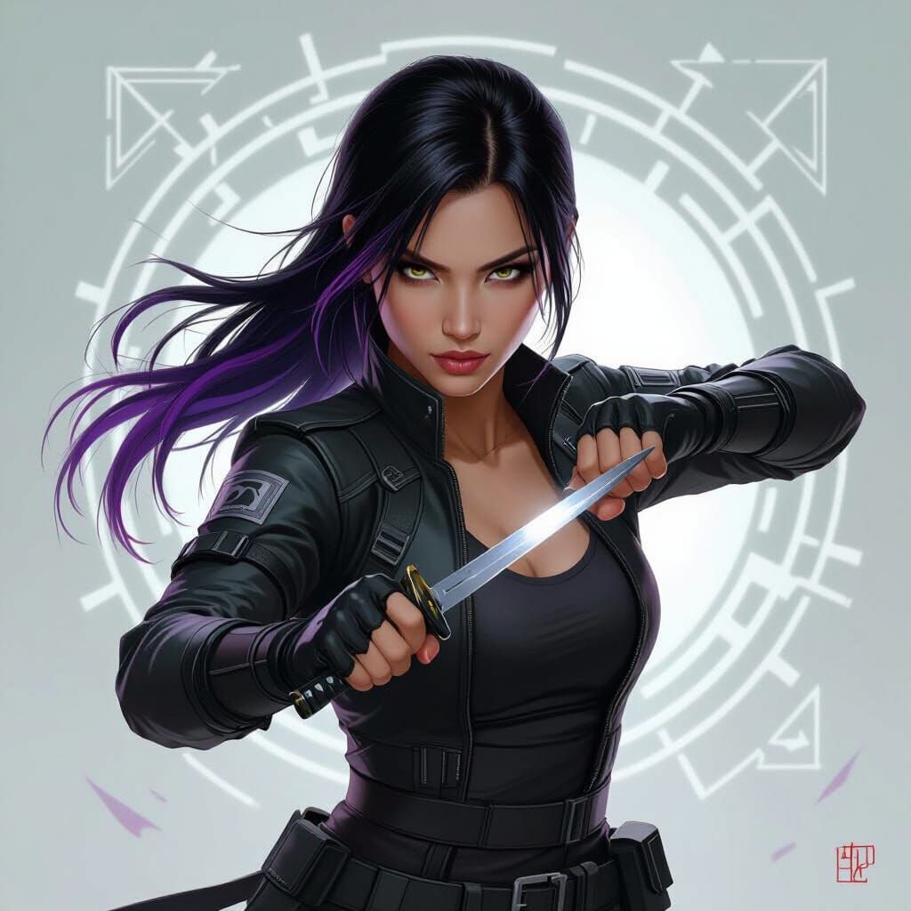 Dynamic Silat Movement in Retro-Futuristic Style