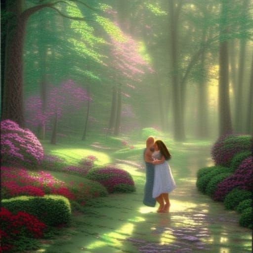 Romantic Fantasy Scene with Ethereal Details