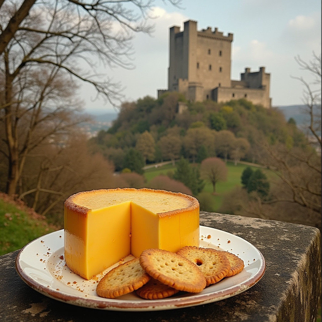 Cheddar Cheese Castle with Crackers