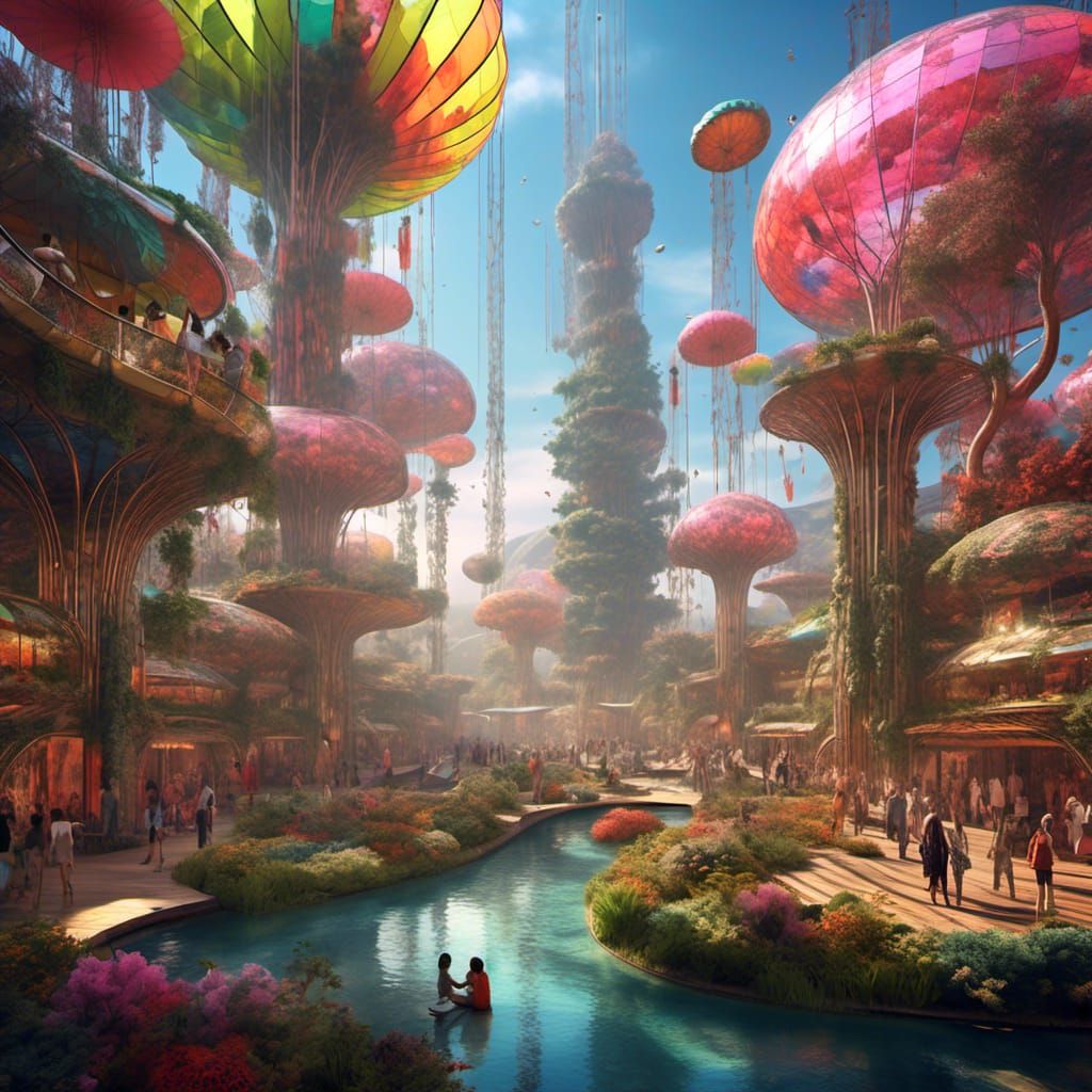 Utopian World Design with Harmony and Progress