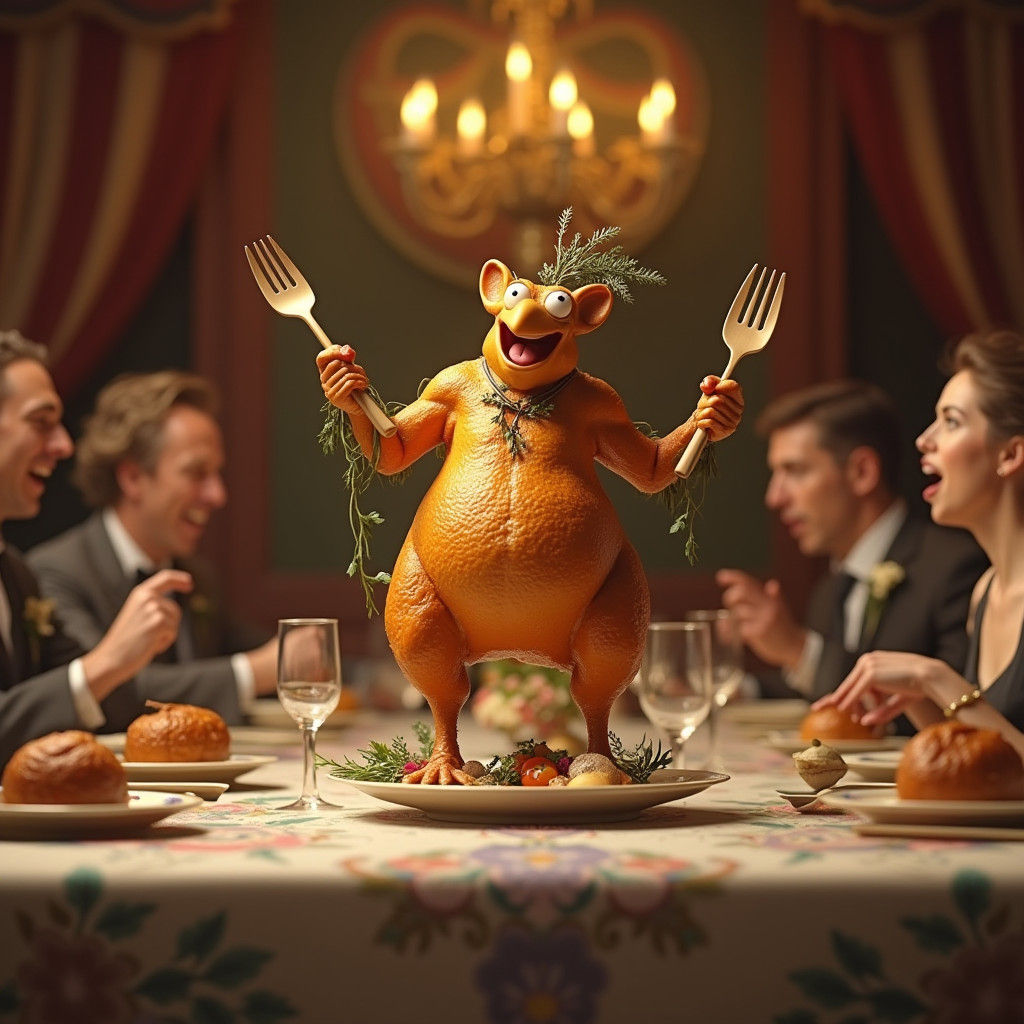 Dancing Stuffed Chicken Inspires Astonishment in Hyperreal S...