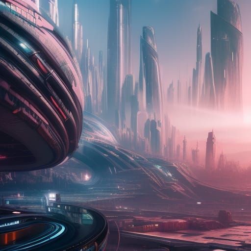 Futuristic City in Detailed Digital Art