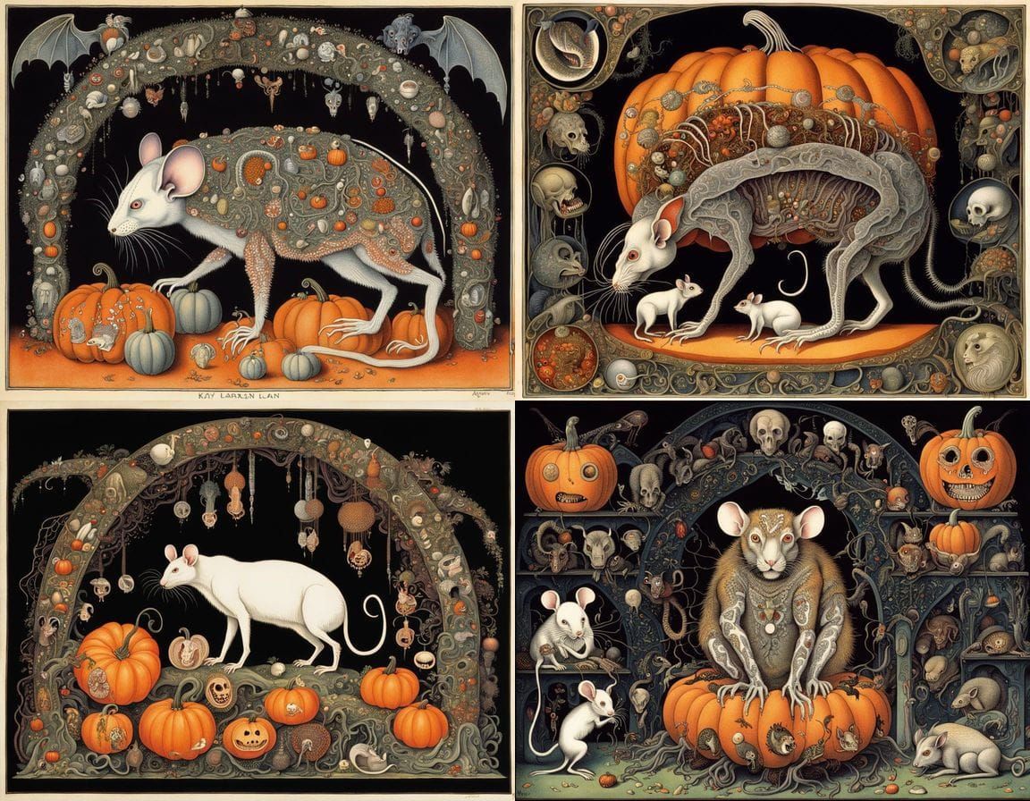 Surreal Macabre Organism Art in Deep Colors