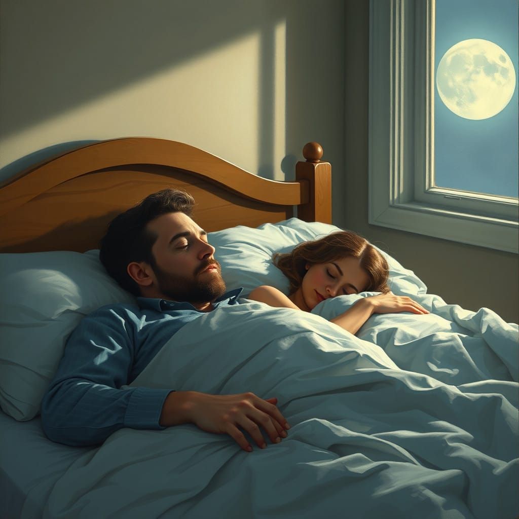 Intimate Moonlit Moment of Matrimony in Soft Focus