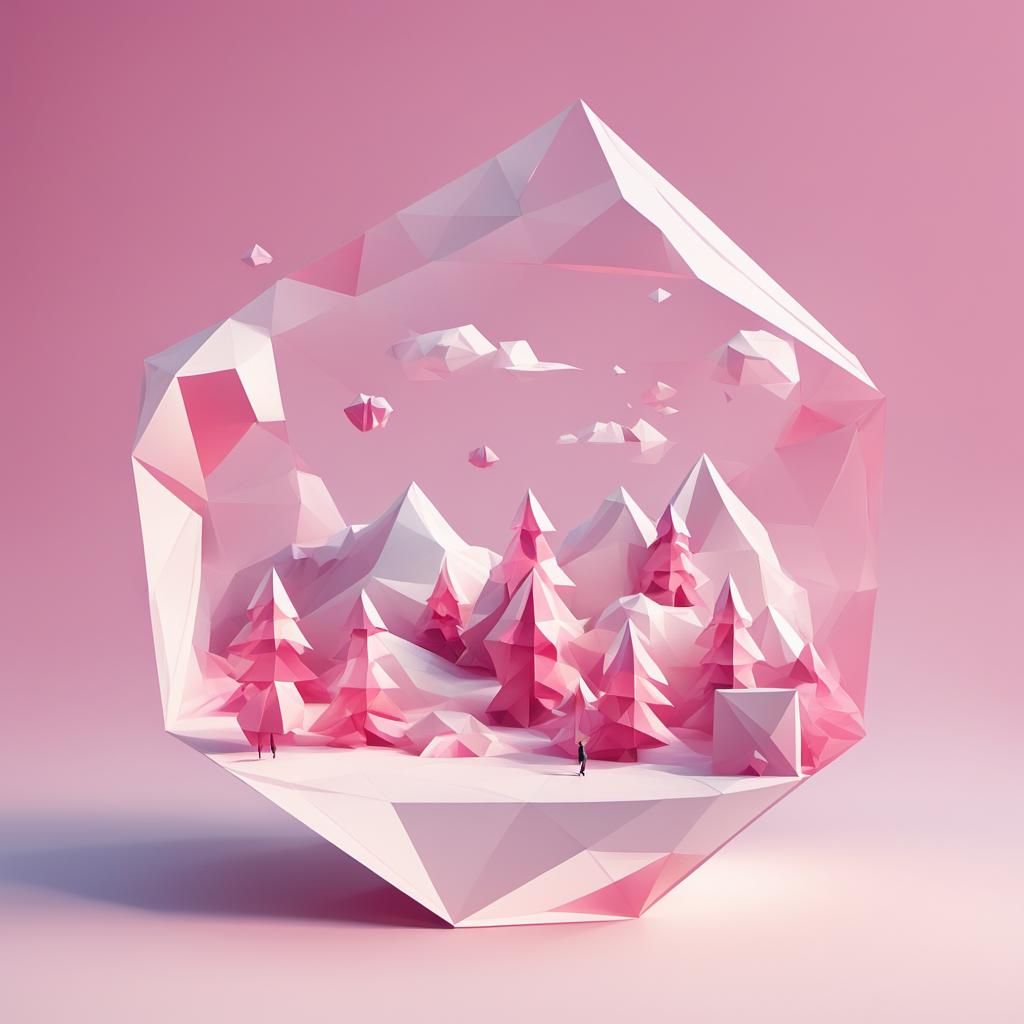 Ethereal Pink Geometric Design for Well-being