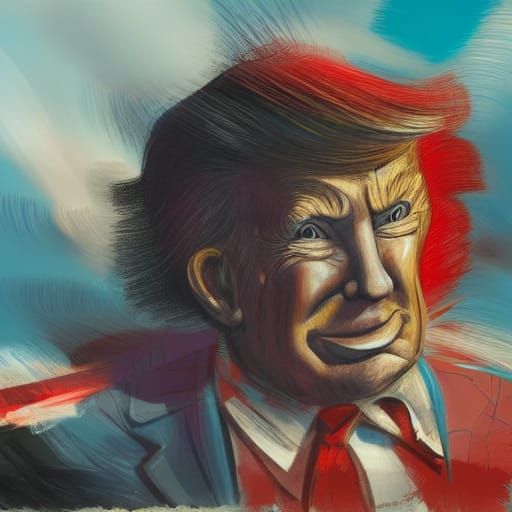 Donald Trump Caricature in Political Cartoon Style
