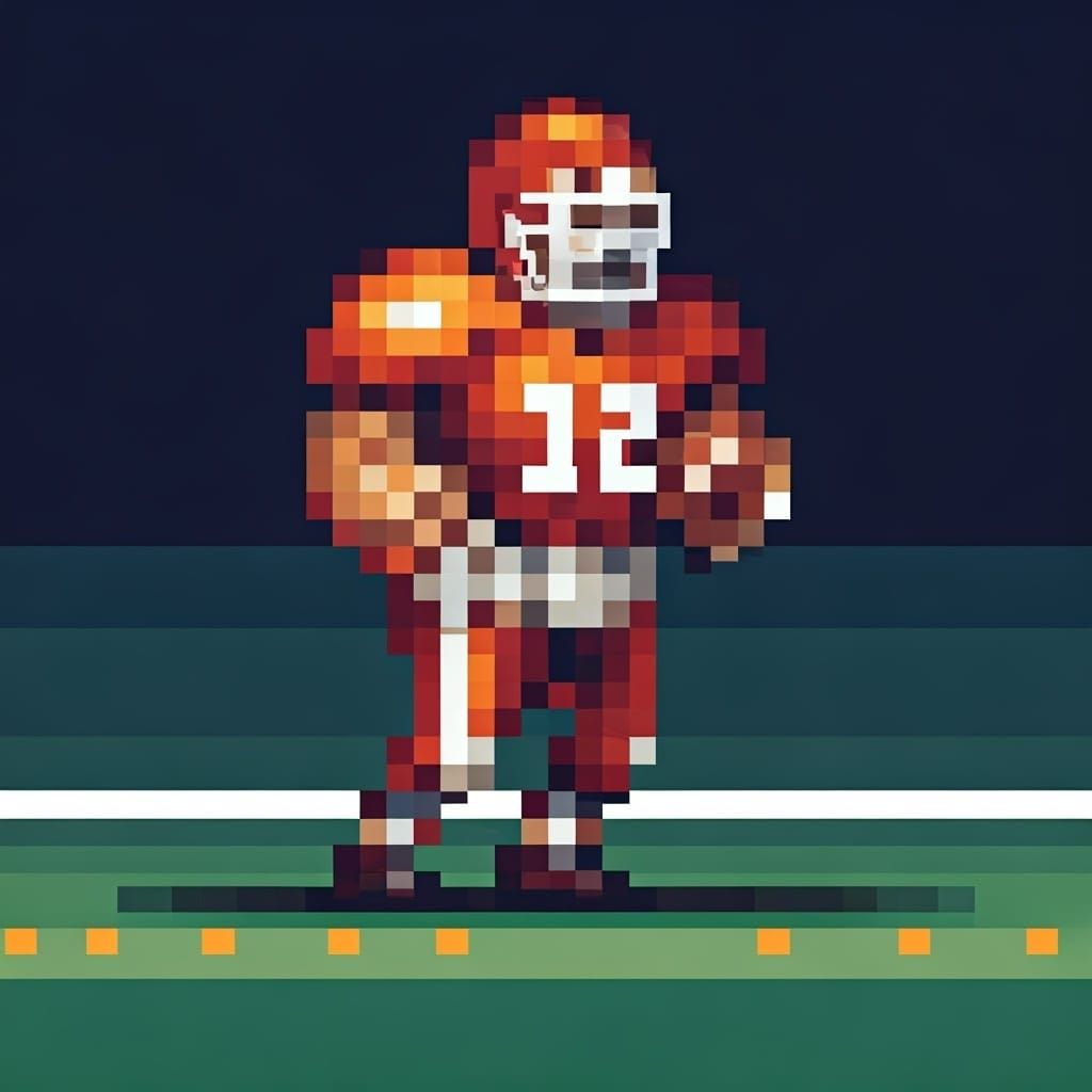 Retro Pixel Art NCAA College Football Scene