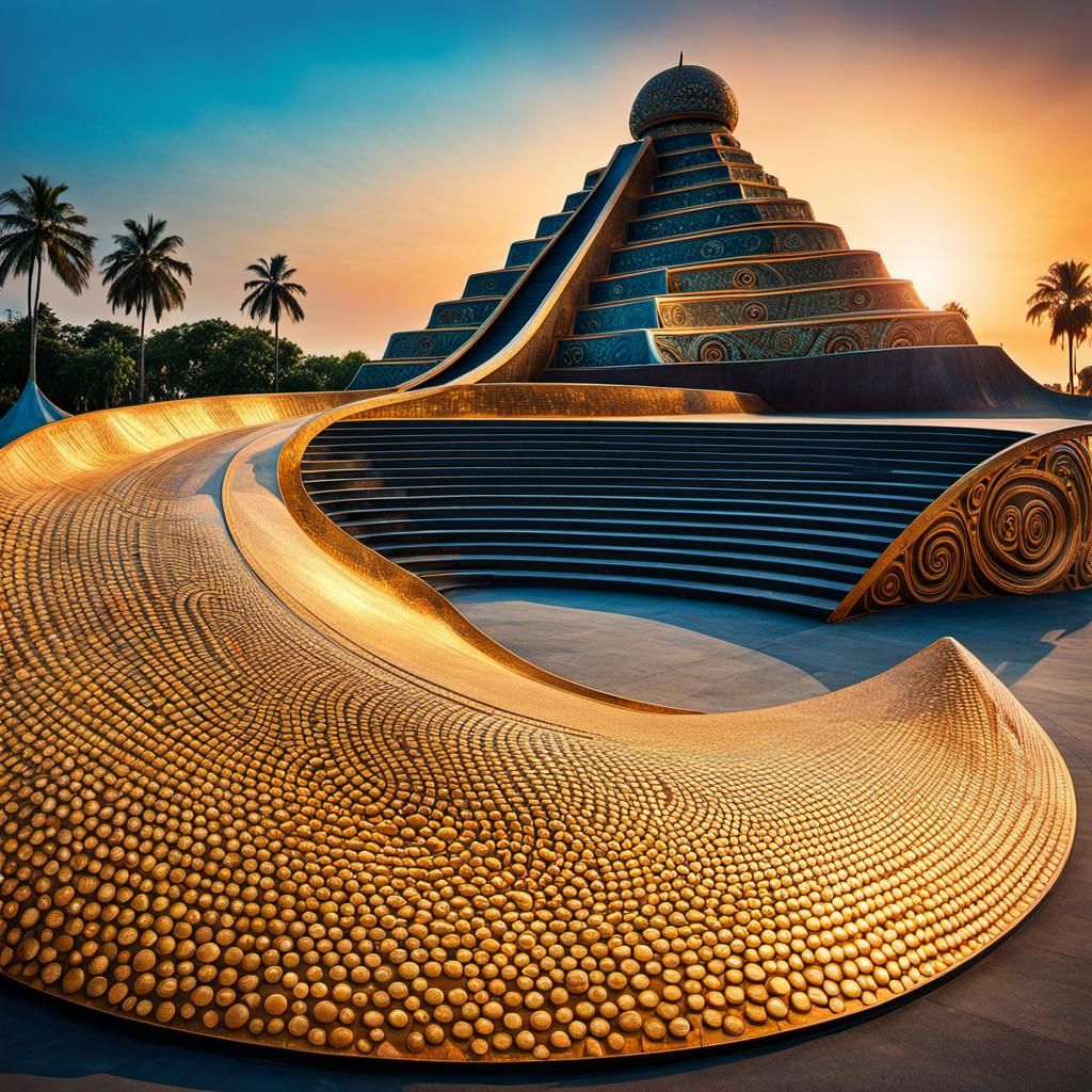 Psychedelic Snail Skate Park in Atlantis Architecture