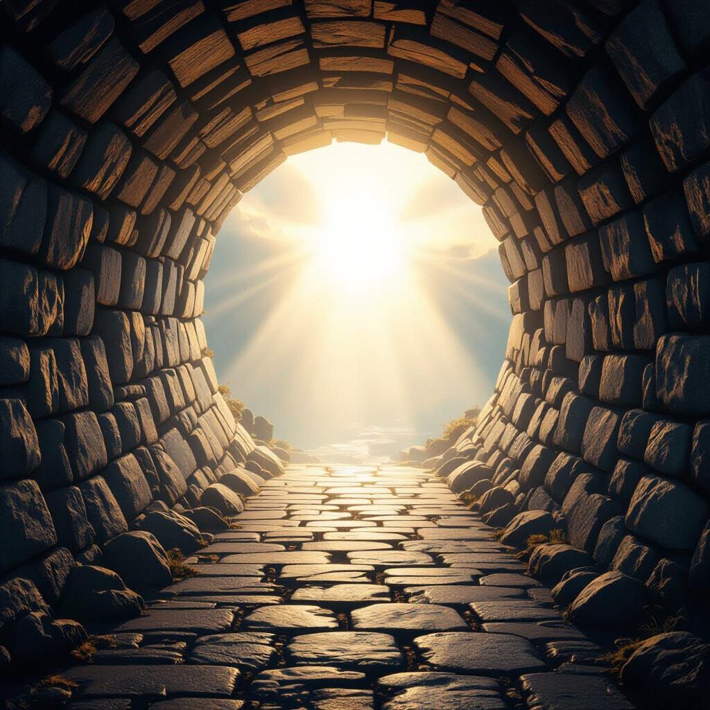 Hope's Light in Dark Tunnel