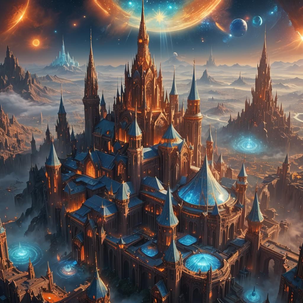 Glowing Star Kingdom Floating in Space