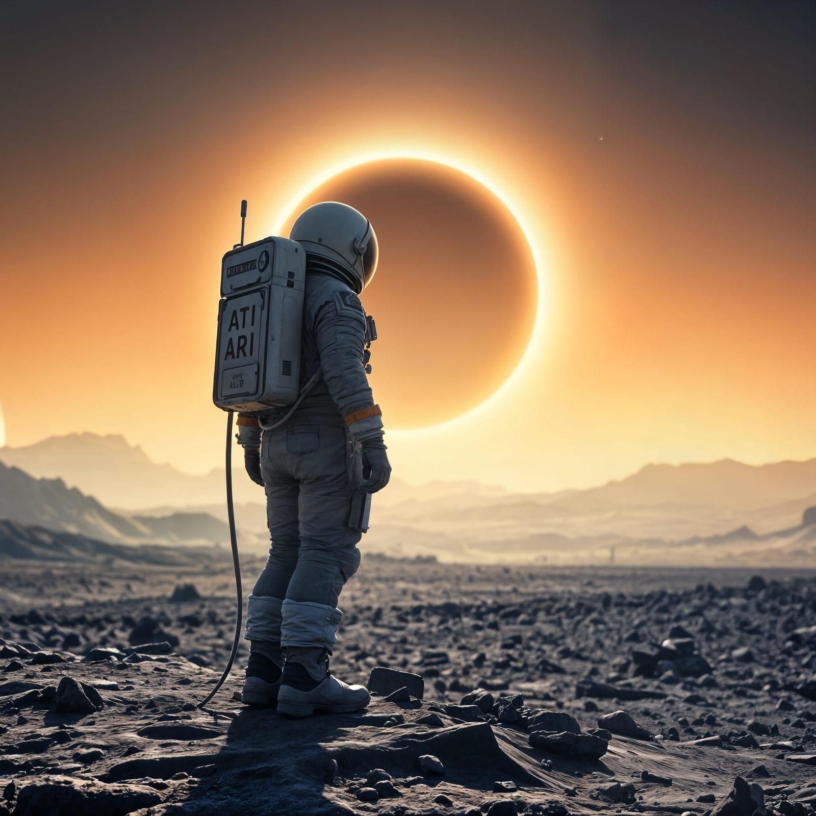 Astronaut Stands Alone Against Cosmic Black Hole Horizon