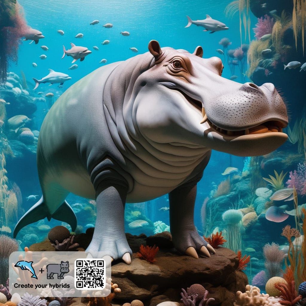 Dolphin Hippopotamus Hybrid Creature Fusion