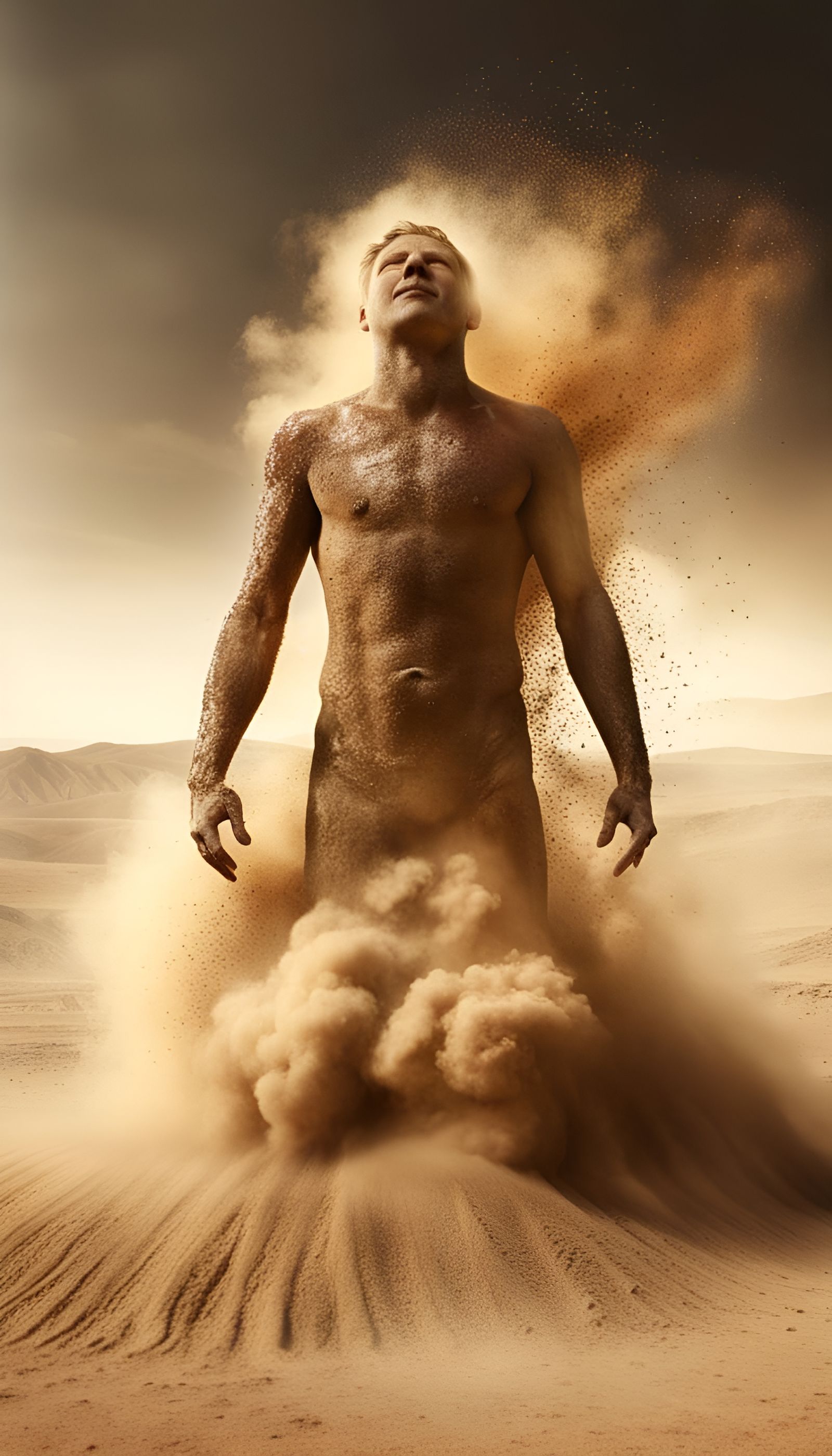 Man Emerging From Earth and Dust