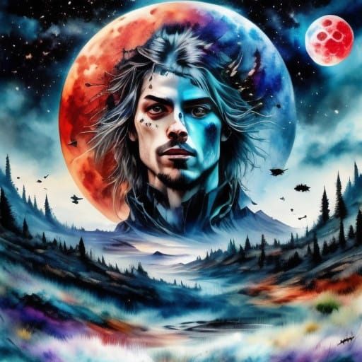 Ethereal Werewolf Under Bloody Halo