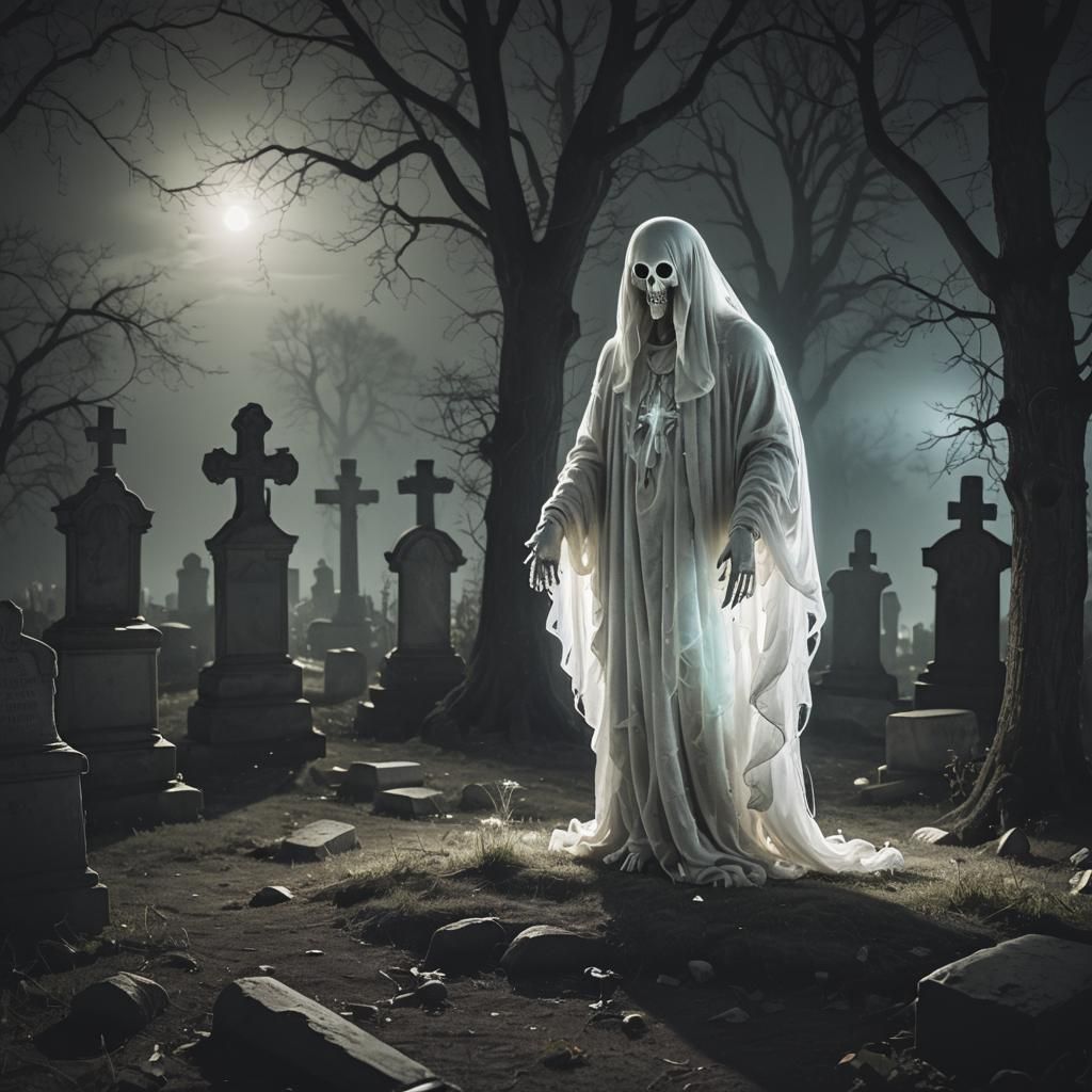 Bioluminescent Ghost in Shadow Graveyard