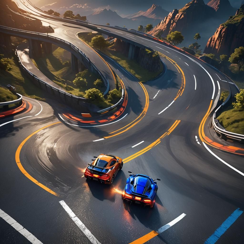 Sonic Races Down a Neon-Lit Road in 3D