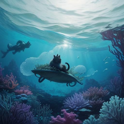 Hybrid Creature Plays with Bubbles: Fantasy Concept Art