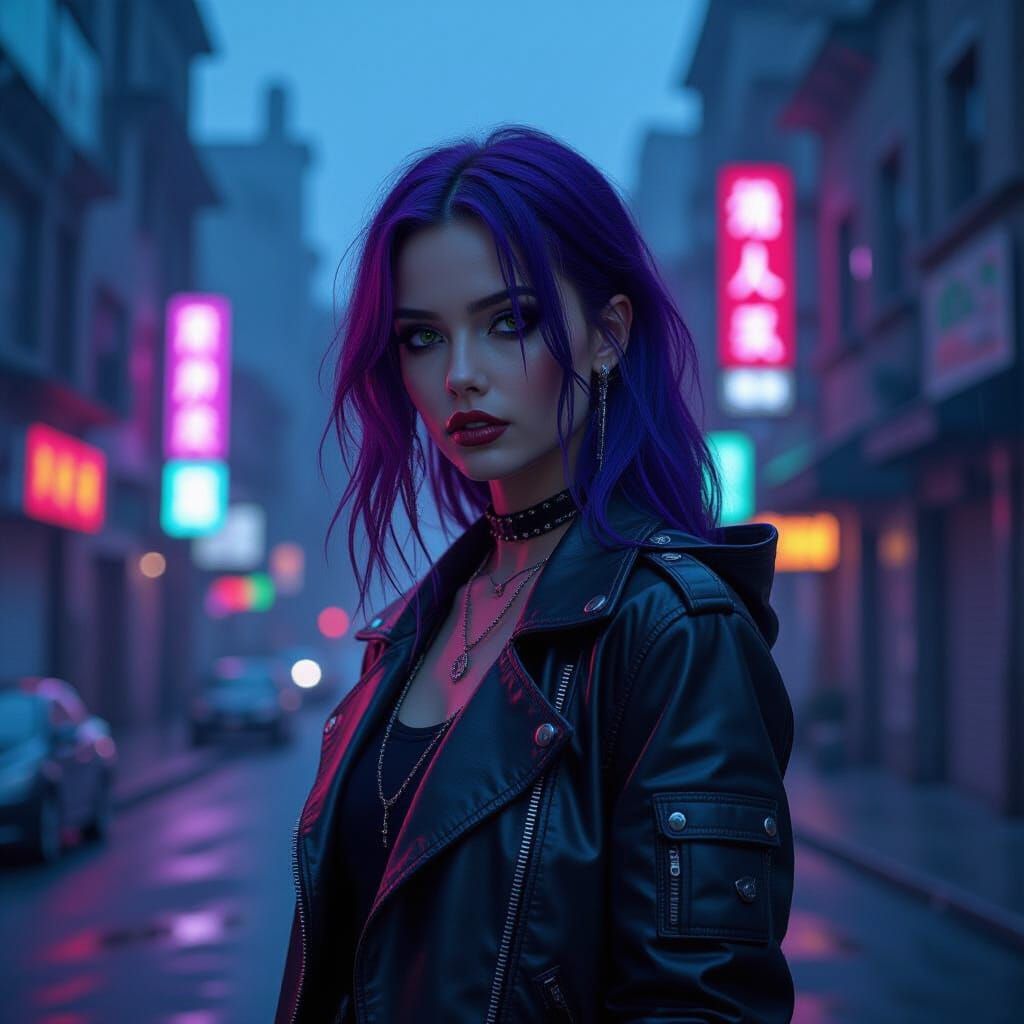 Emo Girl in Post-Apocalyptic Cityscape