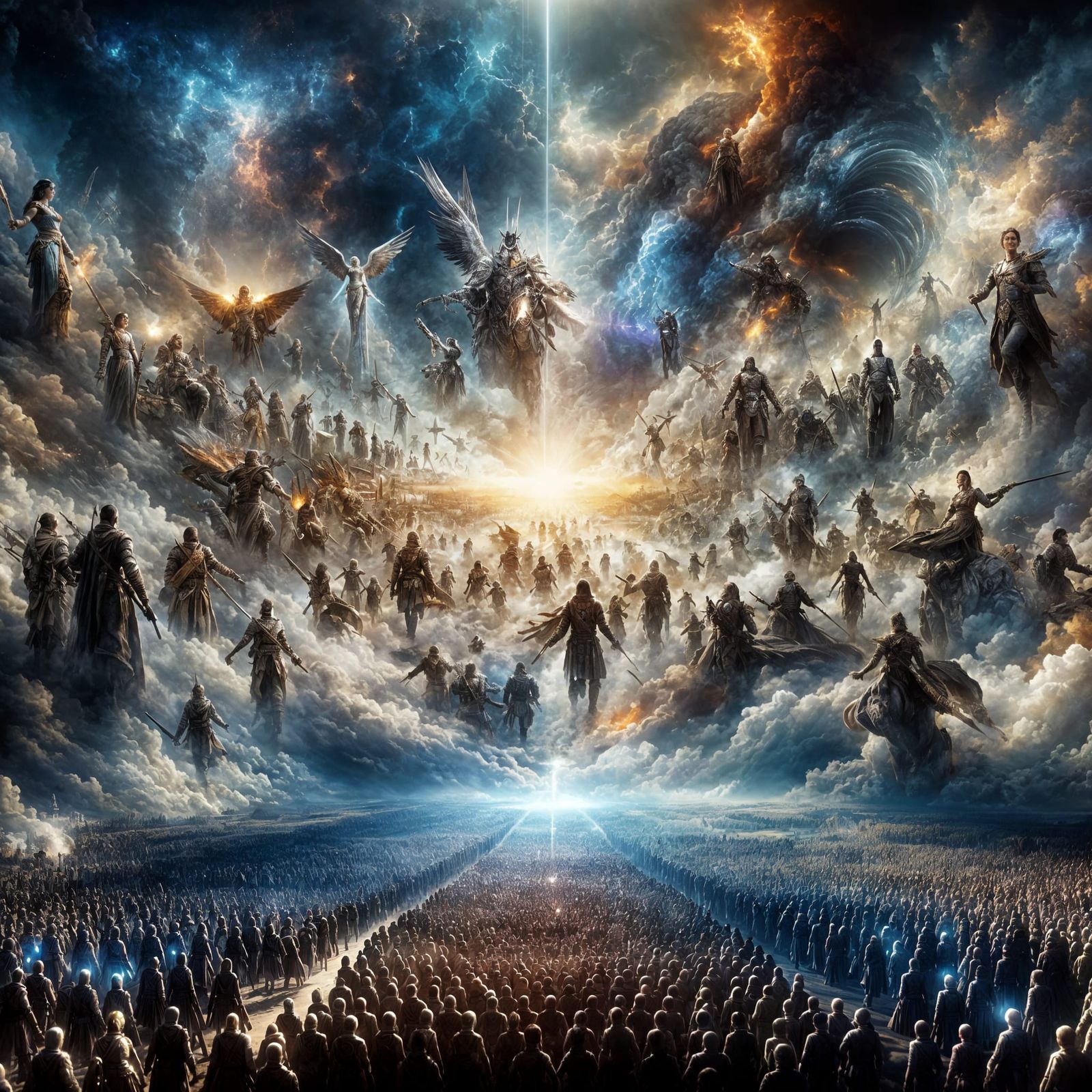 Epic Army Ascending from Chaotic Sky