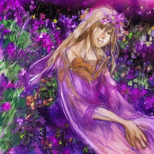Isolated Fairy in Dreamlike Impressionistic Style