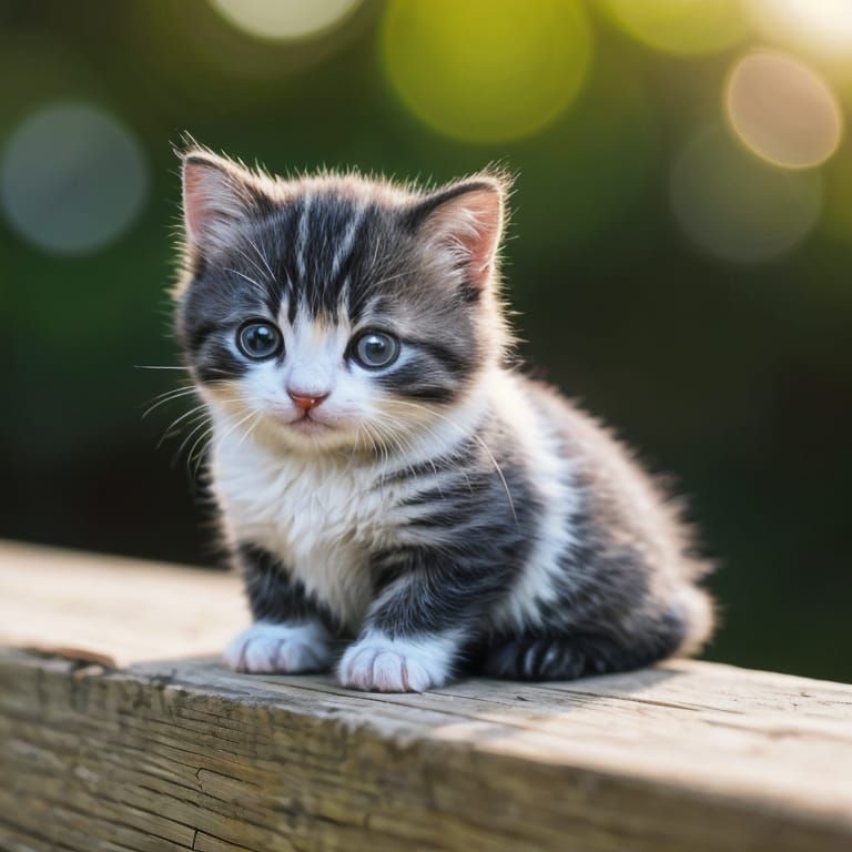 Adorable Miniature Kitten Captured in Professional Photo