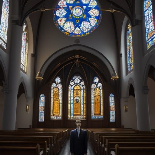 Vibrant Synagogue Scene in the Style of Chaim Soutine