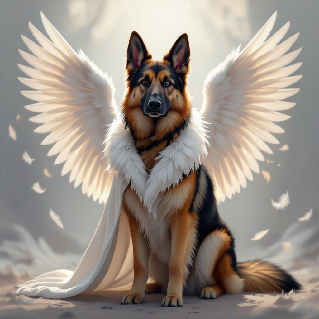 German Shepherd as Angelic Being