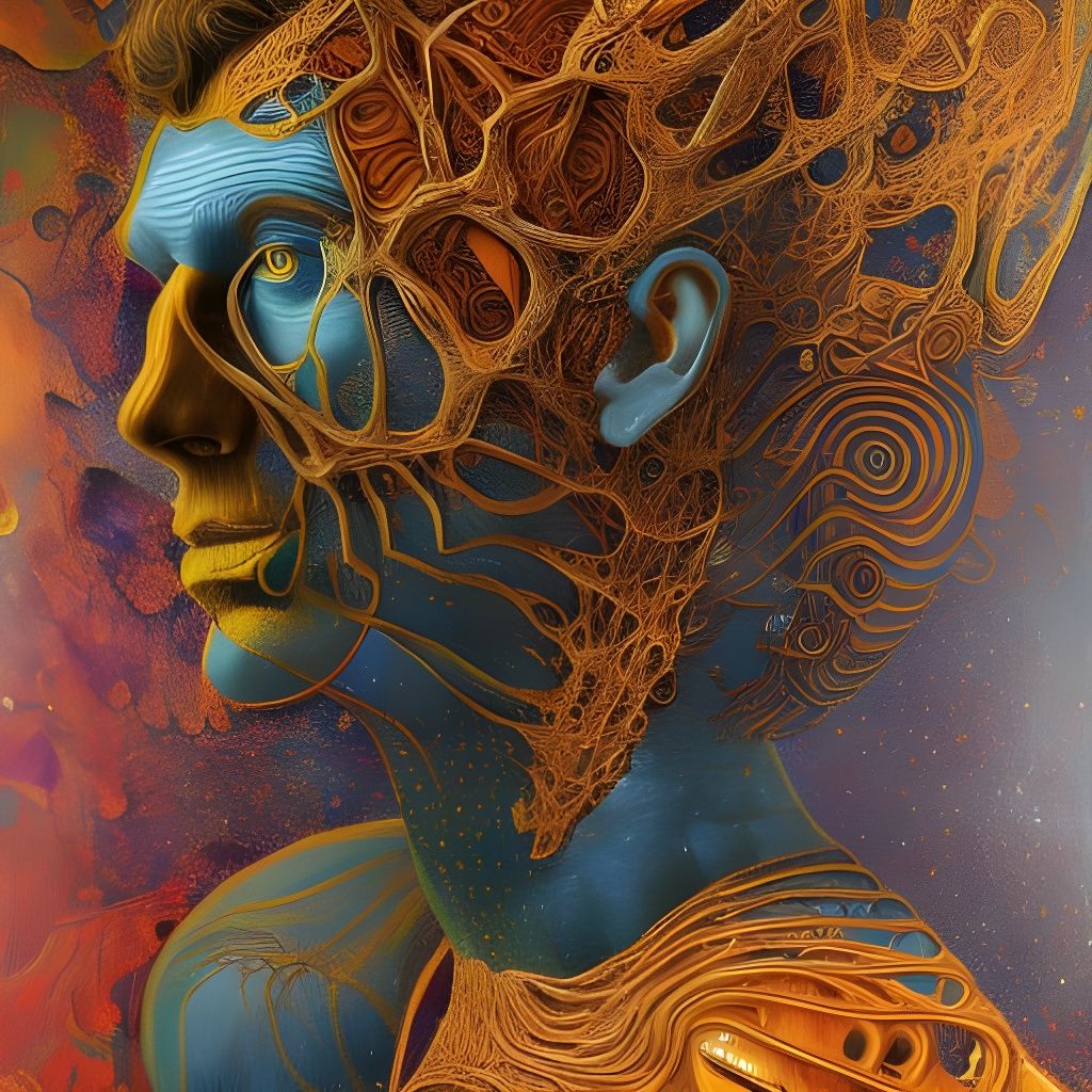 Surreal Lymphatic System in Sci-Fi Impasto Style