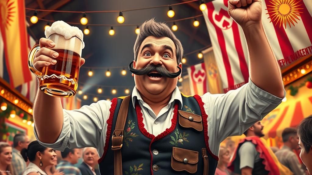 Oktoberfest Celebration: German Man with Beer Stein
