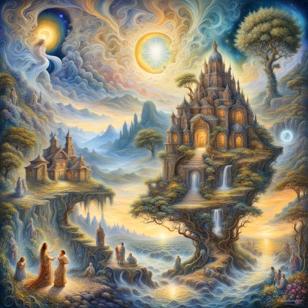 Surreal Dreamscape: A Digital Painting in Vivid Colors