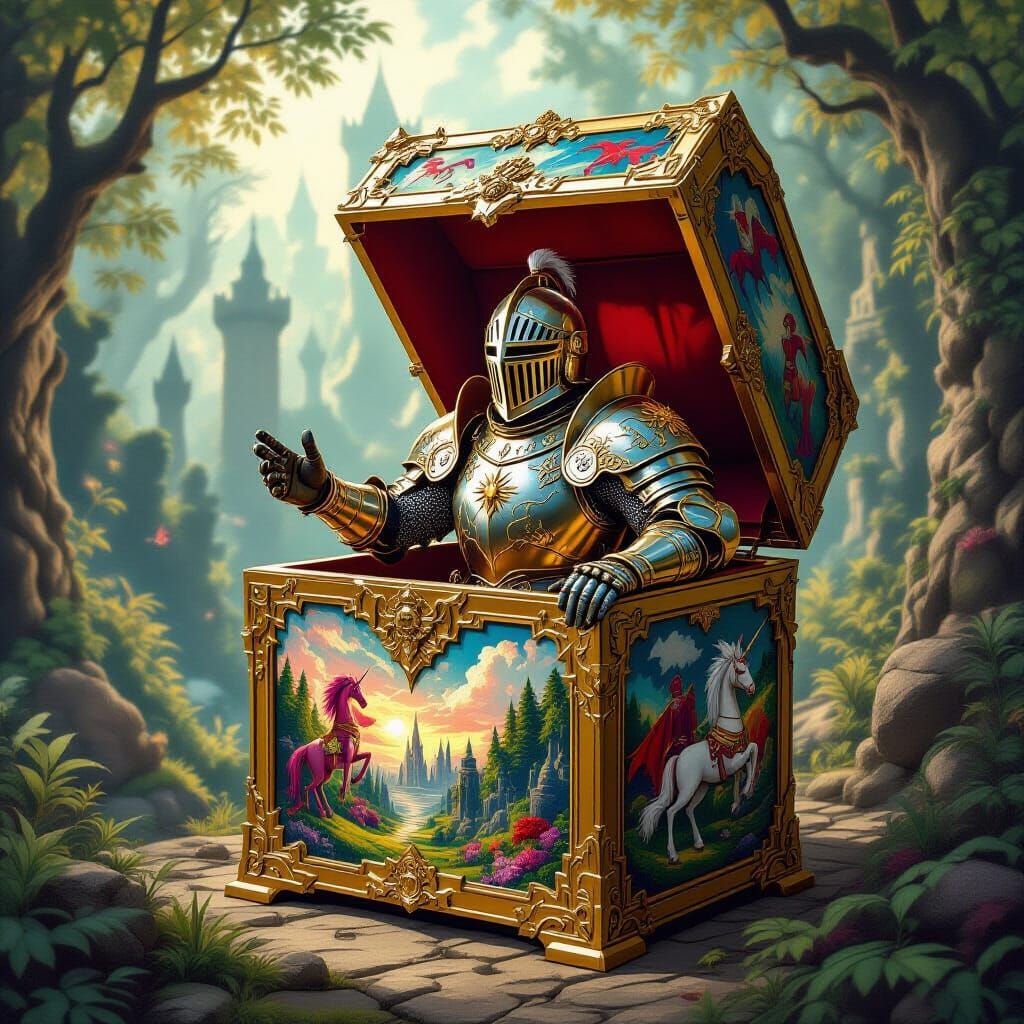 Armored Waldo Emerges from Golden Jack-in-the-Box