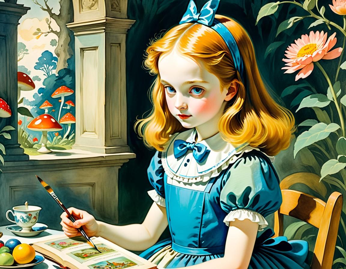 Alice in Wonderland Storybook Illustration