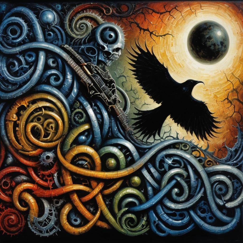 Gothic Stratocaster Guitar in Biomechanical Style