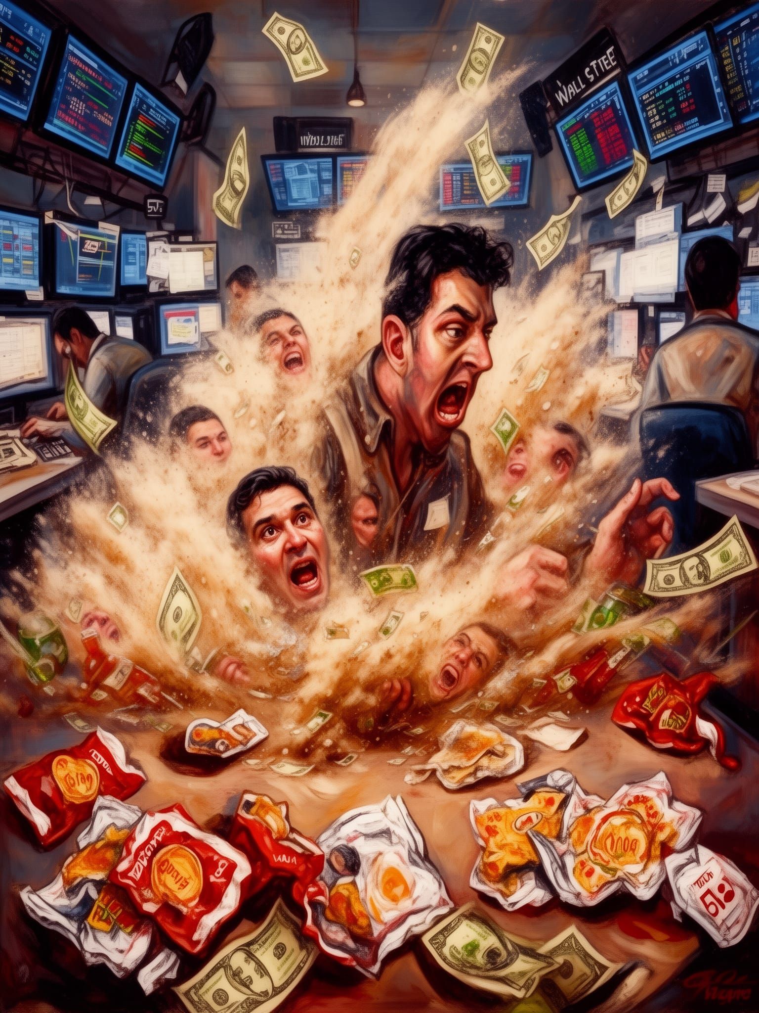 Personification of Greed as a Frenzied Dust Cloud