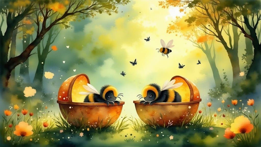 Bumblebee Nursery in Romantic Watercolor Style