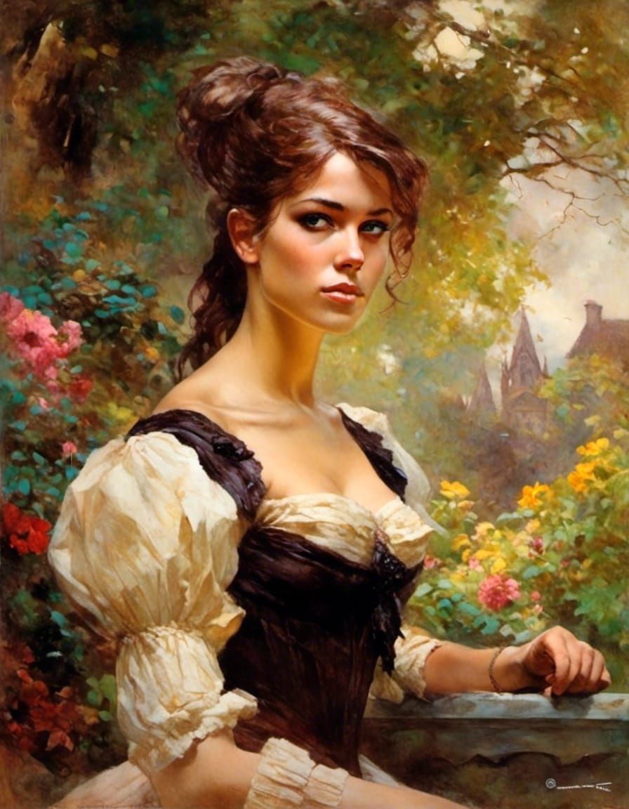 Victorian Woman Portrait in Heroic Fantasy Style