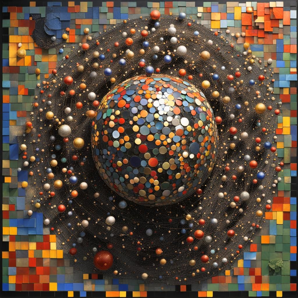 Fiery Spheres in Gothic Mosaic Art