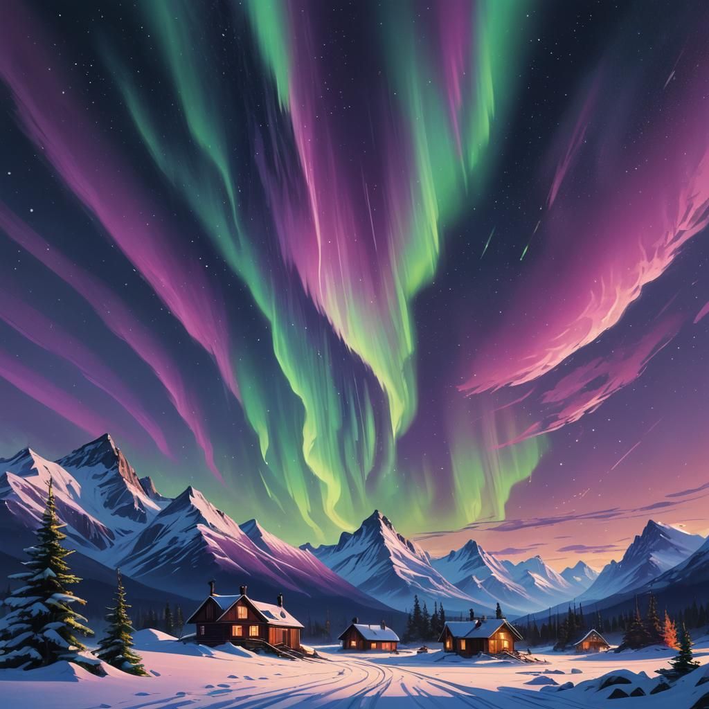 Spectacular Aurora Borealis Digital Concept Art