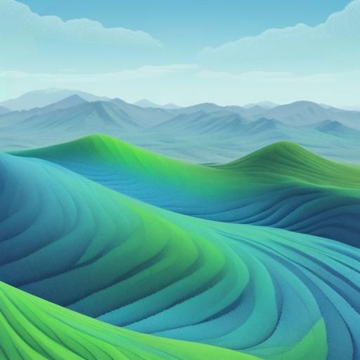 Abstract Fractal Landscape in 3D Minimalist Style