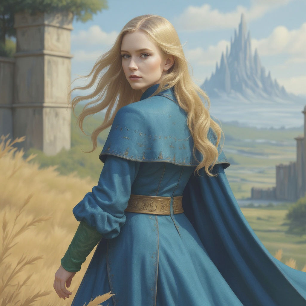 Elegant Elf Sorceress with Flowing Blond Hair