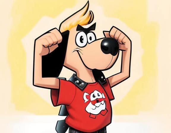 Cartoon Underdog Rocks the Stage in Metal Band