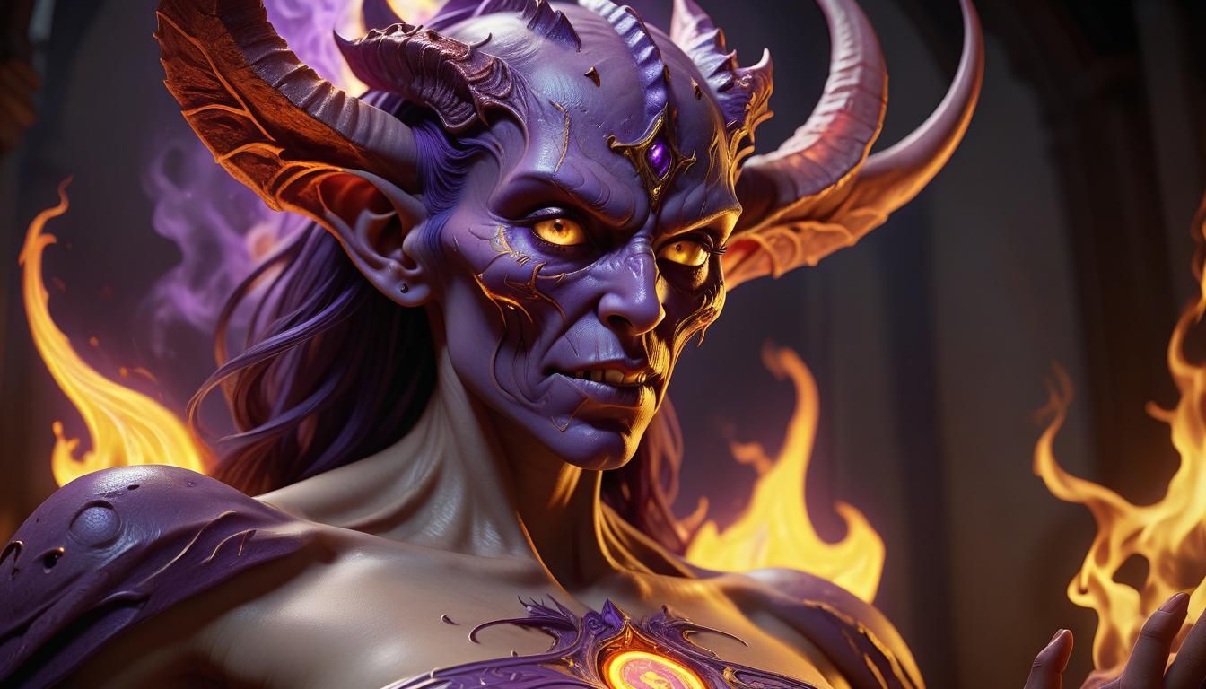 Fierce Demon Incubus in Dark Fantasy Style