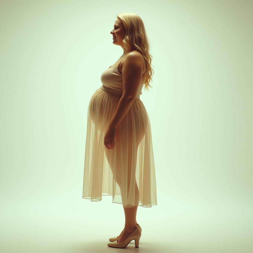 Elegant Woman in Profile, Cinematic Film Still