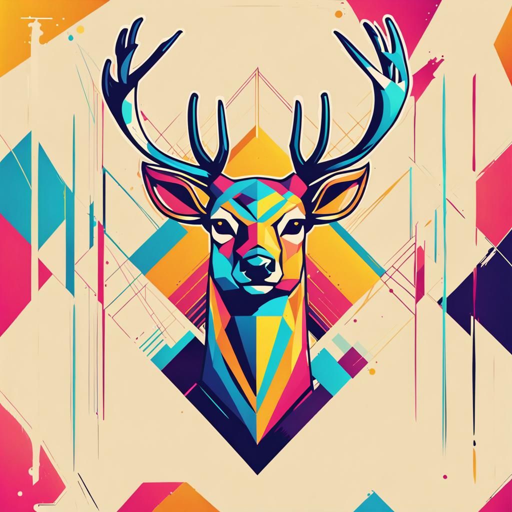 Esport Deer Logo in Pop Art Style