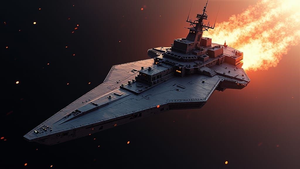 USS Dragon Starship in Futuristic Style