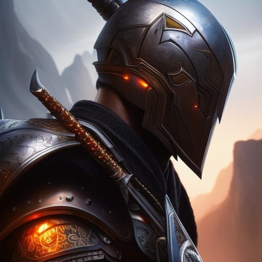 Deathknight Assassin Portrait in Hyperrealistic Style