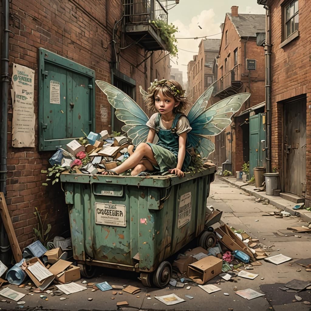 Detailed Alley Fairy in Classic Illustration Style