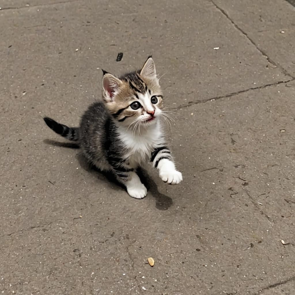 Playful Kitten Having Fun